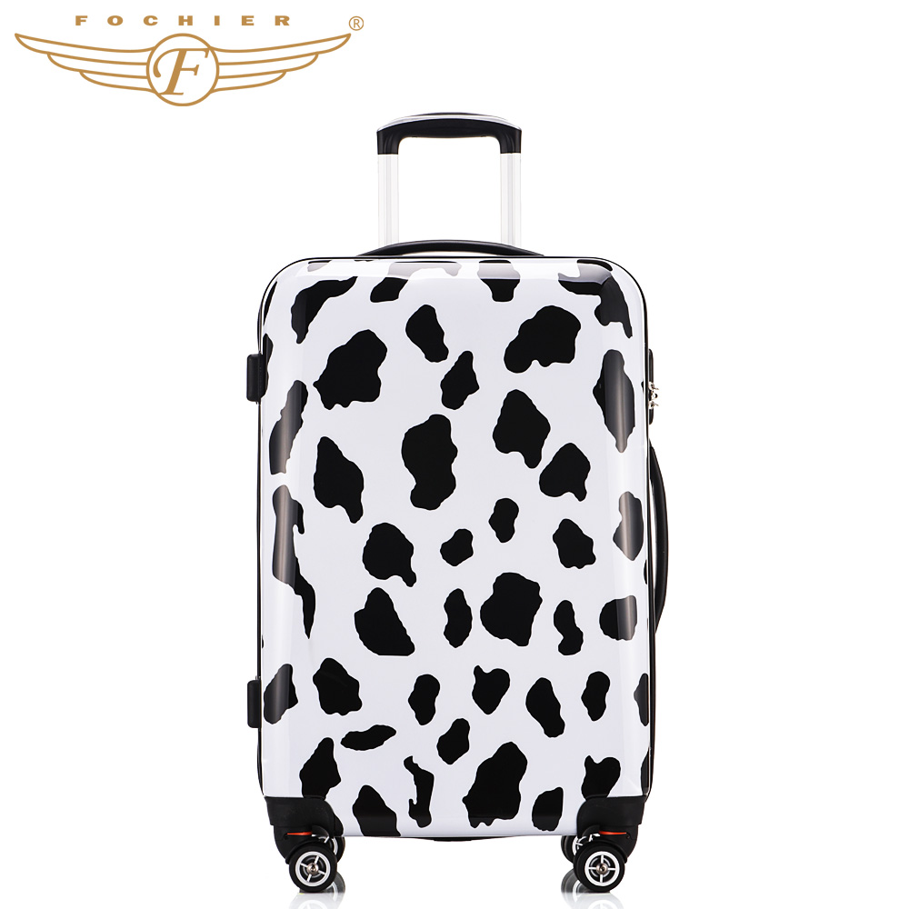 cow print suitcases